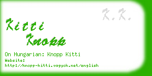 kitti knopp business card